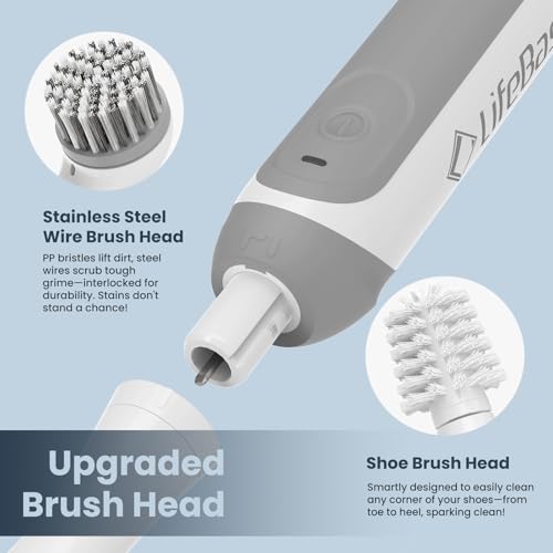 LifeBasis Cordless Rechargeable Power Scrubber Brush, White - Image 5