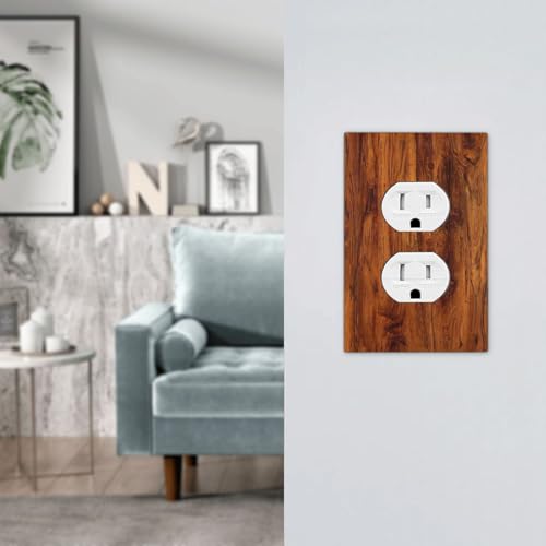 Farmhouse Brown Wood Grain Outlet Covers Decorative Light - Image 8