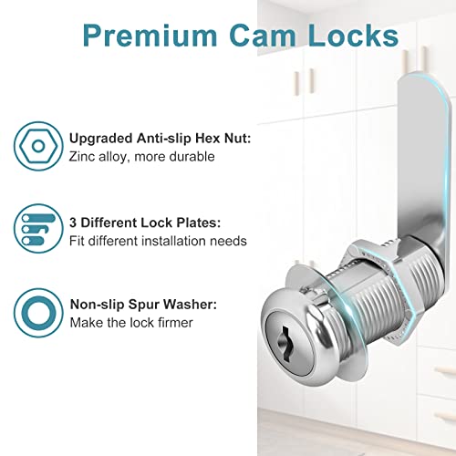 Cam Lock Cabinet Lock Keyed Alike, 1-3/8'' (Length) - Image 7