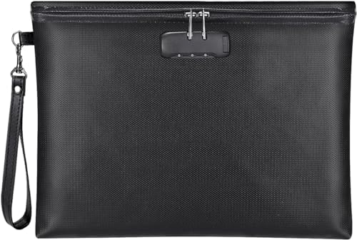 Fireproof Document Bag with Lock,Waterproof Money Pouch - Image 2