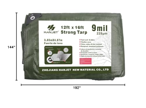Multi Purpose Tarp 12' x 16' 9-mil Thick Waterproof - Image 3