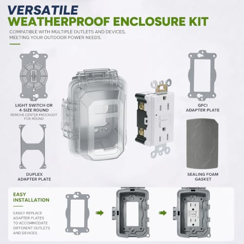 15 Amp GFCI Outlet with Weatherproof Cover for Patio Remodelers - Image 5