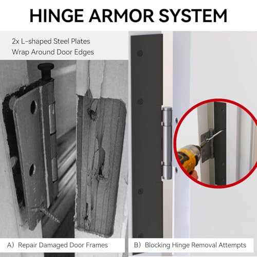 5 Pieces Door Frame Reinforcement Kit, Anti Kick Strike in Door - Image 6