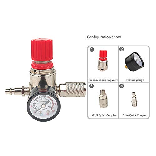 Air compressor pressure regulator 1/4" mini pressure gauge - Image 4