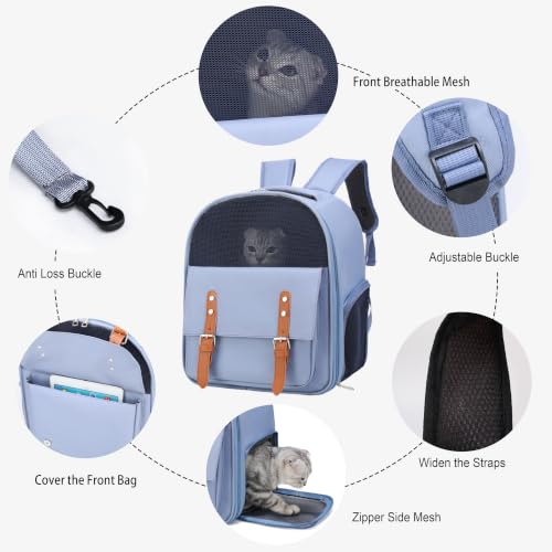 Cat Backpack Carrier Breathable Pet Travel Backpack Double - Image 6