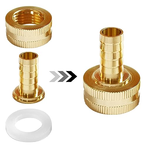 Brass 1/4" Barb to 3/4" GHT Garden Hose End Connector Kit, 4PCS - Image 6
