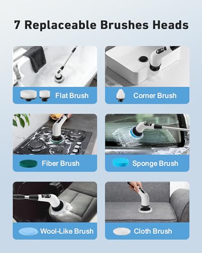 Electric Spin Scrubber, Shower Scrubber with Long Handle - Image 5