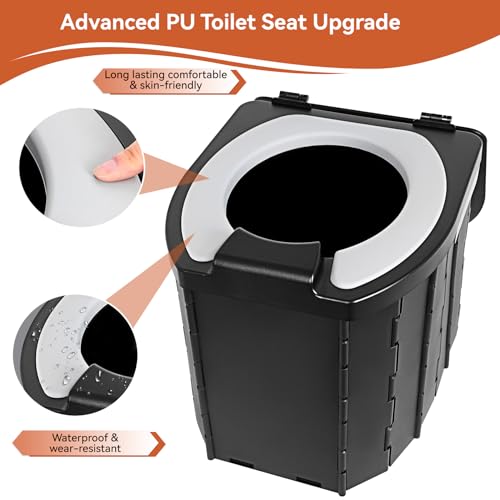 Portable Camping Toilet Upgraded Soft Camp Toilet Seat - Image 3