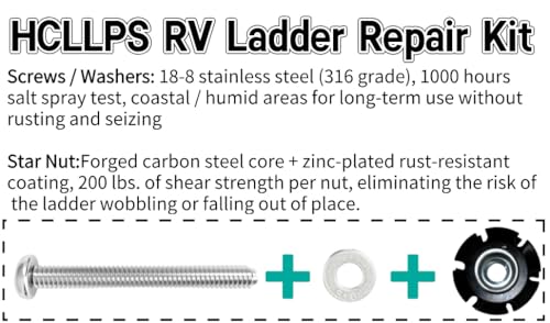 RV Ladder Repair Kit, 8 Pack Stainless Hardware for Camper - Image 4