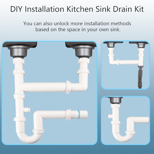 Universal 1-1/2" Kitchen Sink Drain Kit, Space-Saving - Image 6