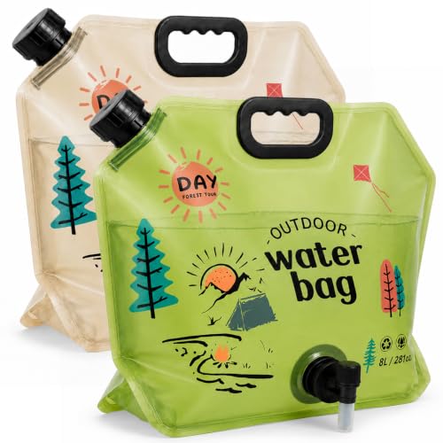 2 Pack Camping Water Container, 2 Gallon Collapsible Water - Image 2