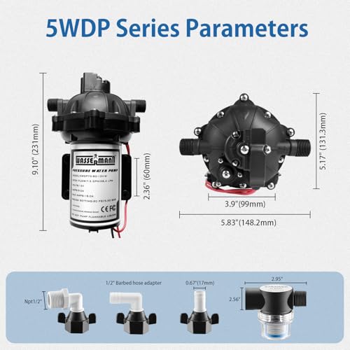 12V Washdown Pump Kit, 7.5 GPM 80 PSI for Boat Marine RV Garden - Image 3