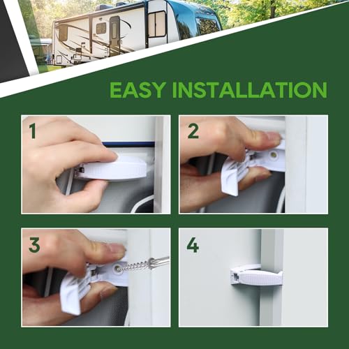 RVGUARD RV Door Holder, 5Pcs White Camper Door Catch - Image 5