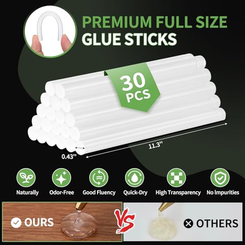 Cordless Hot Glue Gun 21V 2Ah Battery & Full Size Stick Set,Green - Image 3