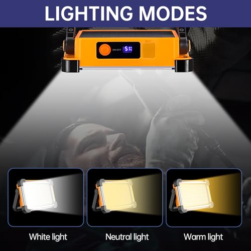 150W Solar Rechargeable Work Light, 180 LED 10000LM | Home Repair - Image 6