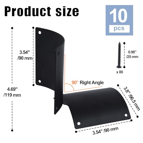 10 Pcs Round Fence Post Bracket Steel Rail Fence Repair | Home Repair - Image 3