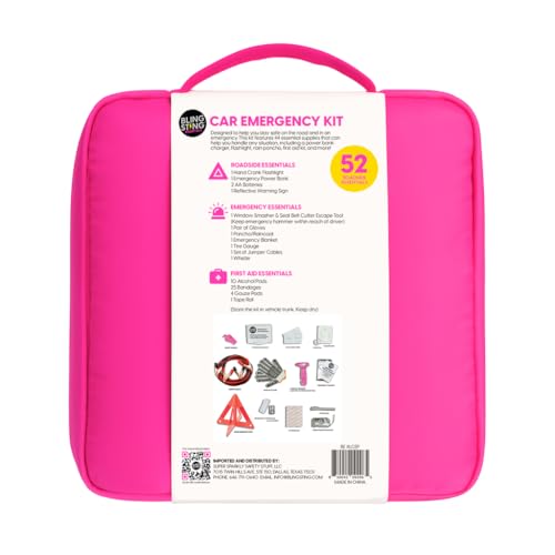 Supercharged Car Emergency Kit – 52-Piece Pink Roadside - Image 5