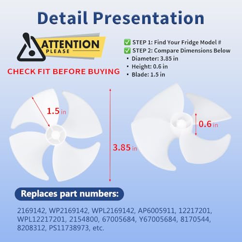 Upgraded 2169142 Refrigerator Evaporator Fan Blade - Image 4