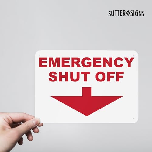 Emergency Shut Off Rust-free Aluminum Sign | Tools & Home Repair - Image 4