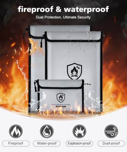 Fireproof Document Bag Box(3 Pack 2000℉), andyer 15”x - Image 4
