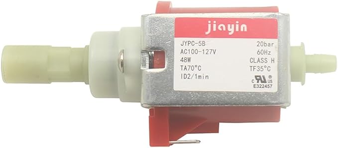 Jiayin JYPC-5B AC 100v - 127V 20 bar 48W Eectromagnetic Solenoid Water Pump Vabration Pump for Coffee machine, electric irons, steam mop, garment steamer, vacuum cleaner,etc