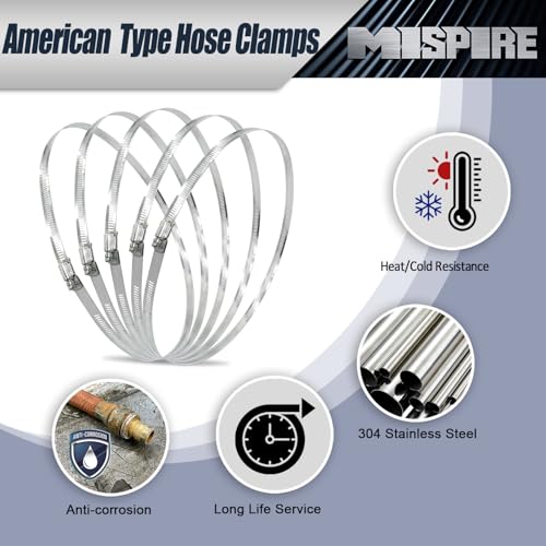 232-254mm 5PCS MISPIRE Heavy Duty Hose Clamps, (9-1/8" to 10") - Image 4
