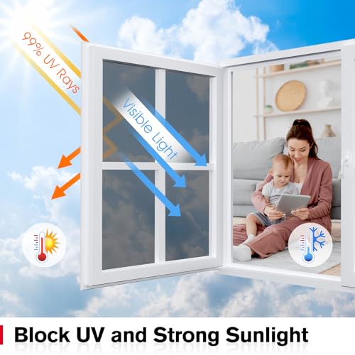 Haton One Way Window Privacy Film for Home, Black 17.5" x 78.7" - Image 3