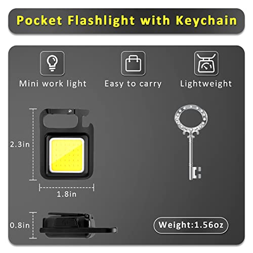 MAKDAK COB Rechargeable Keychain Flashlight 4Pack, High | Home Repair - Image 6
