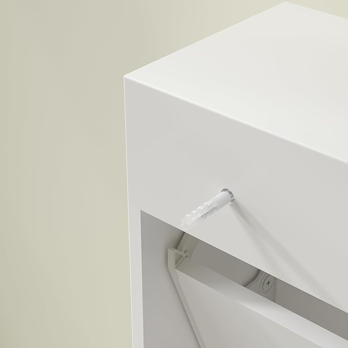 JOZZBY Shoe Storage Cabinet with 3 Flip Drawers, Freestanding Narrow Slim Shoe Organizer Cabinet Rack for Entryway Hallway, Living Room，White