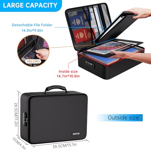 ENGPOW Fireproof Document Organizer Bag with Lock ＆ - Image 3