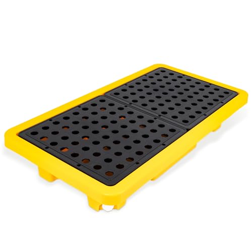 2 Drum Spill Containment Pallet, Leakproof Spill Tray with Drain - Image 2