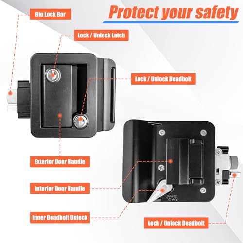 Black RV Door Lock Replacement, Upgraded RV Door Latch - Image 7