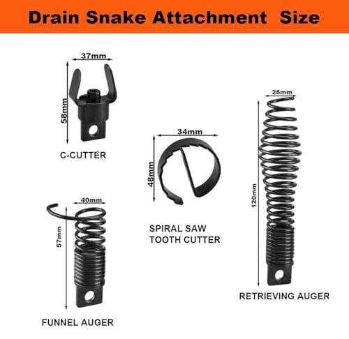 4-Piece Drain Snake Attachment for 5/16" to 3/4" Cables - Image 3