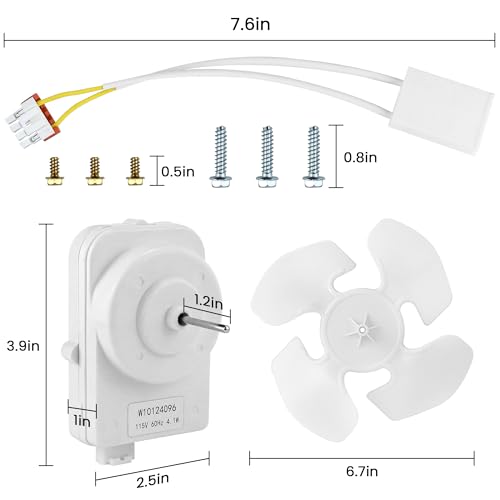 W10124096 Refrigerator Condenser Fan Motor Kit, Motor - Image 3