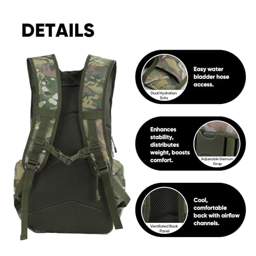 35L Tactical Backpack for Men, MOLLE Military Bug Out Bag - Image 6