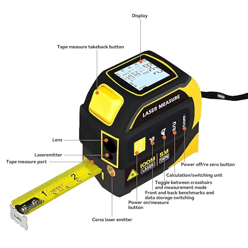 4-in-1 Digital Laser Tape Measure, 16FT Auto-Lock Tape - Image 6