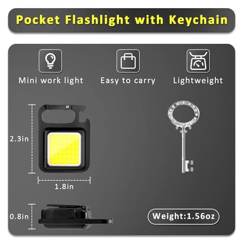 MAKDAK COB Rechargeable Keychain Flashlight 2Pack, High | Home Repair - Image 5