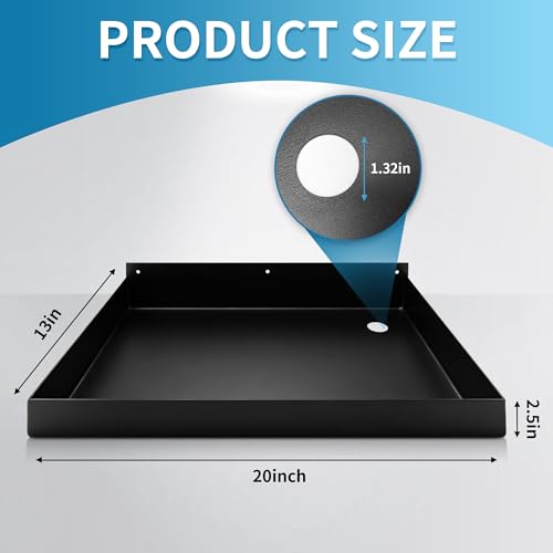 Water Heater Drain Pan, 20 x 13 x 2.5 Inch with Drain - Image 3