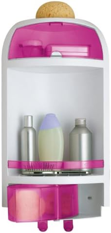 Gedy Complement Doccia Wall Mounted Corner Shower Caddy, Pink