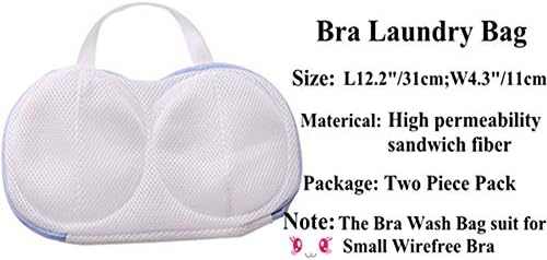 Wirefree Bra Laundry Bags for Washing Machine Underwear Mesh Wash Bags with Zipper Small Bra Protector in Washer Pack 2