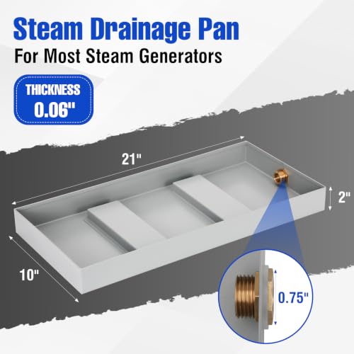 21 x 10 x 2 Inch Steam Generator Drain Pan for SteamSpa - Image 3