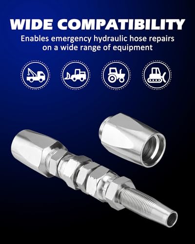 Hydraulic Hose Repair Kit, 1/4" Inner Diameter Reusable, 2 Pack - Image 4