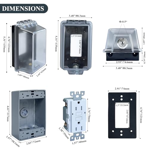 Universal Weatherproof Electrical Outlet Cover with Lock, Baby - Image 3