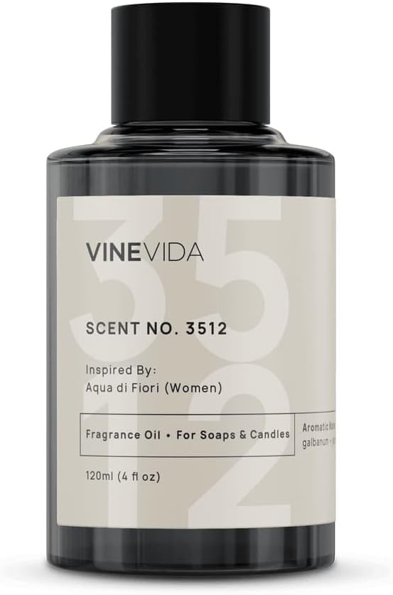 VINEVIDA Scent NO. 3512 Fragrance Oil - 120mL (4oz) - Inspired by: Aqua di Fiori (Women) Fragrance Oil for Candle Making - Made in USA Candle Scents Scents for Soap Making
