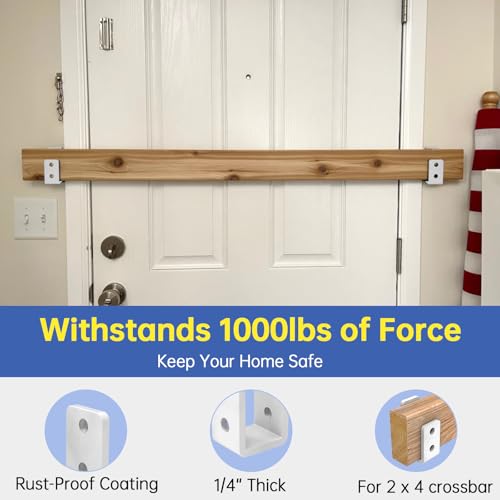 Heavy-Duty 2x4 Door Barricade Brackets 1/4" U-Shaped Hook - Image 6