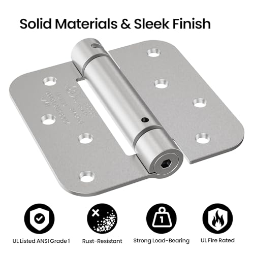 3 Pack Self Closing Door Hinges, 4 Inch Spring Loaded Door Hinges - Image 6
