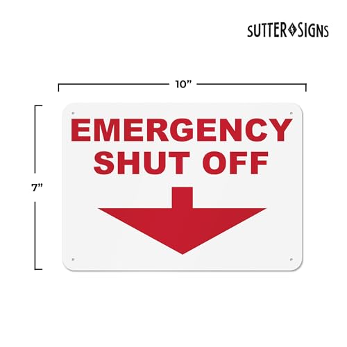 Emergency Shut Off Rust-free Aluminum Sign | Tools & Home Repair - Image 3