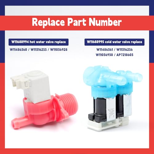 W11688994 & W11688995 Washer Cold and Hot Water Inlet Valve Set - Image 4