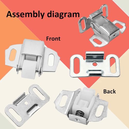 4 Sets Spring Roller Catch Latch with Screws, Roller Wheel - Image 4