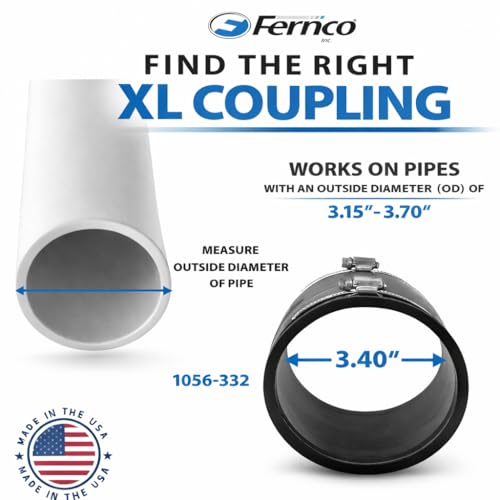 Fernco XL 1056-332 Flexible Pipe Coupling 3” – Extra-Long - Image 4